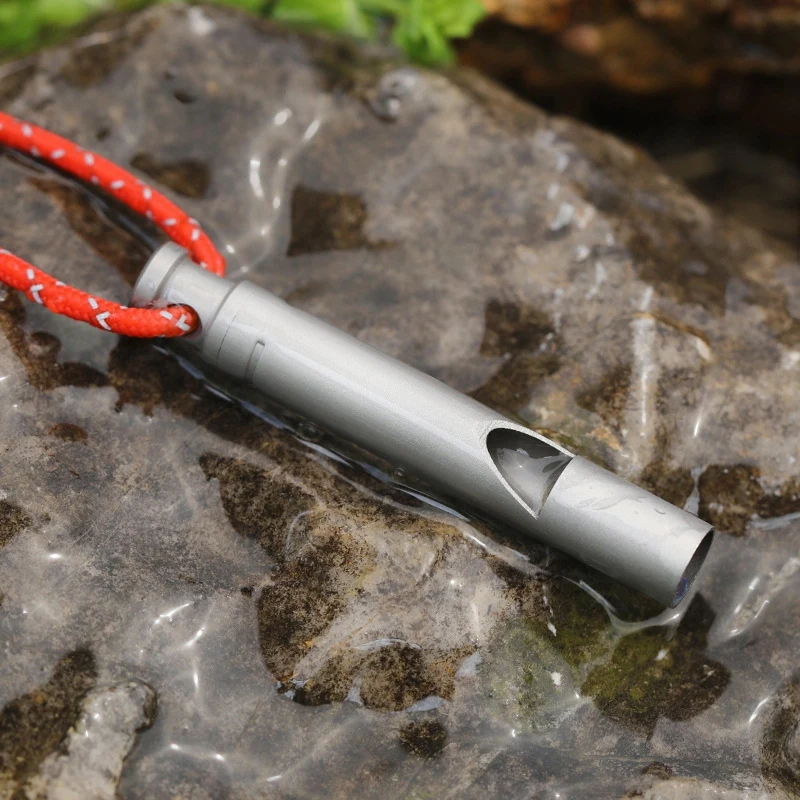 

Titanium Emergency Whistle,Loud Portable Whistle Necklace Cord for Emergency Survival,Life Saving, Hiking