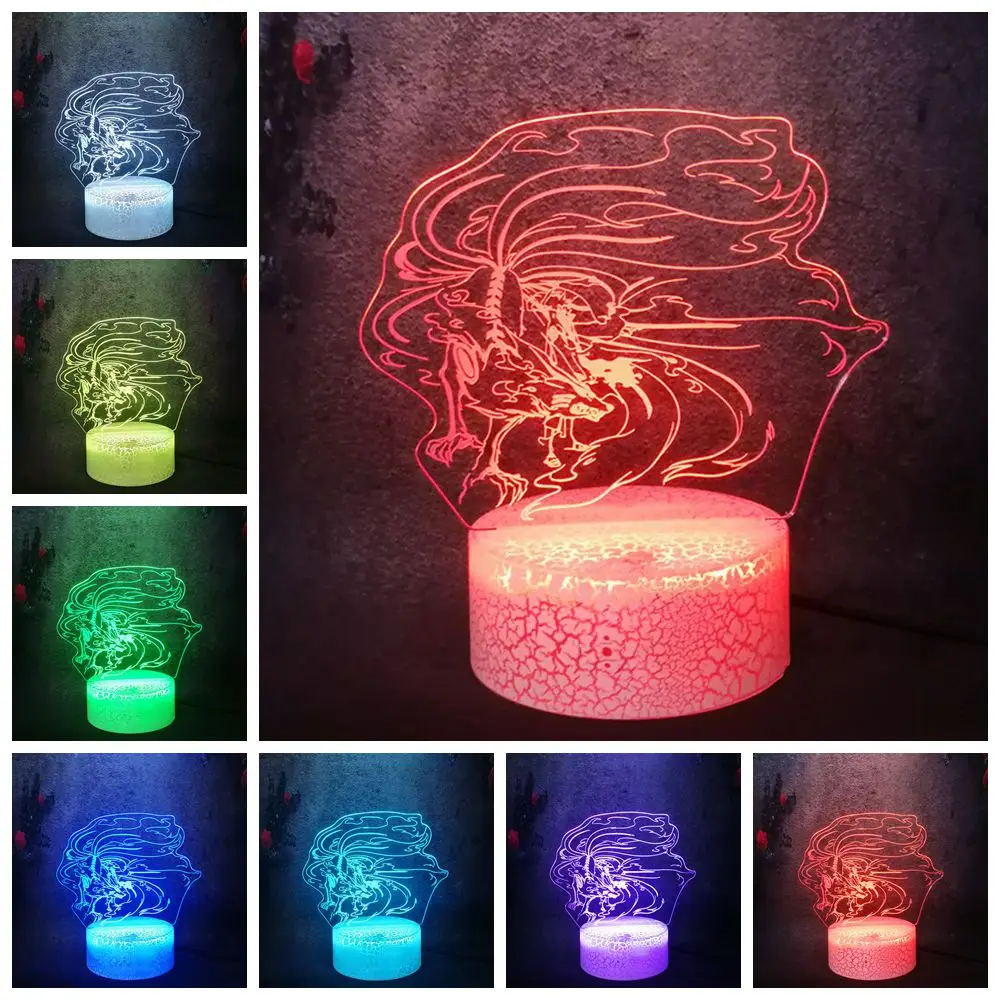Лава Lampara RGB Лампочка японского Аниме Узумаки Наруто Какаши кююби 9 Тай
