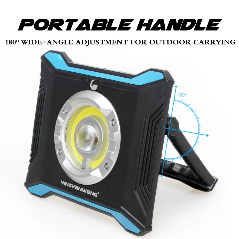 구매 충전식 LED 작업등 휴대용 20W 작업등 야외 COB 플러드 라이트 6000mAh 하이킹 작업용 자동차 수리 워크샵, 작업등 작업등 작업등