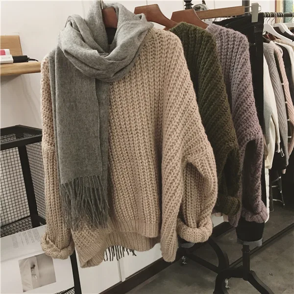 

The new 2019 shag line of pure color restoring ancient ways pullovers loose sweaters