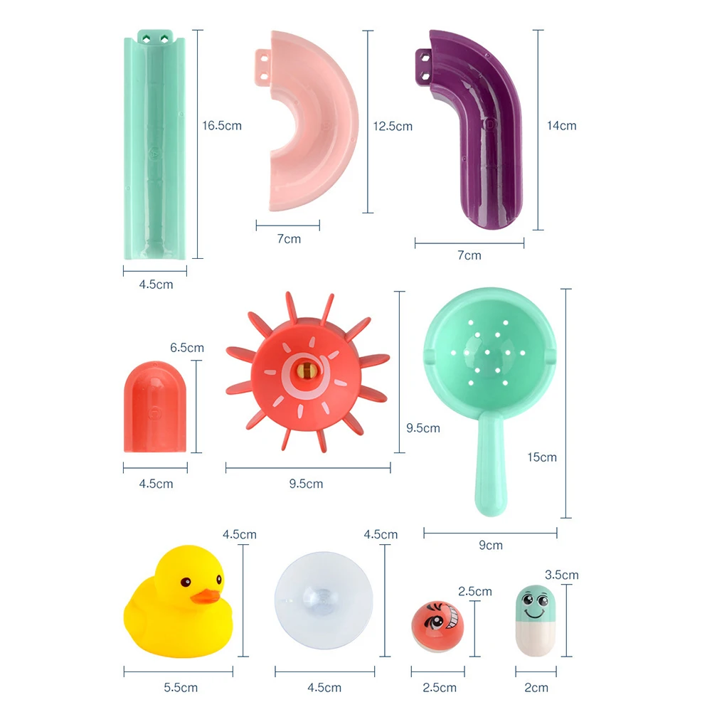 

Bath Toys Baby Bathroom Duck DIY Track Bathtub Kids Play Water Games Tool Bathing Shower Wall Suction Set Bath Toy For Children