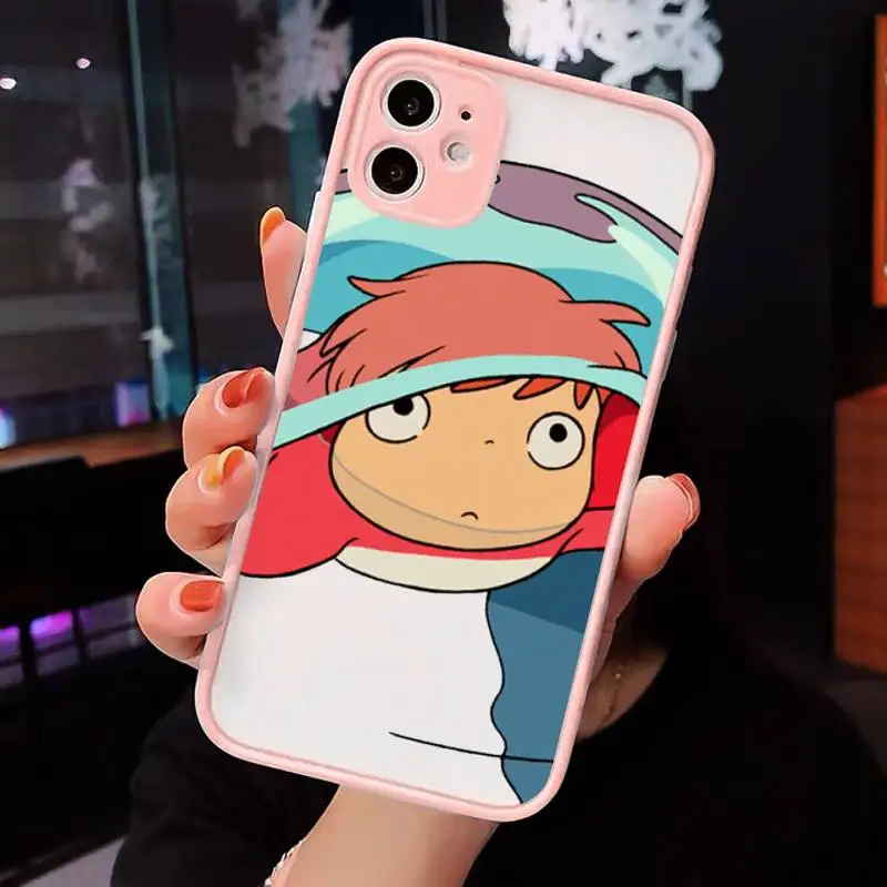 

Hayao Miyazaki anime ponyo Phone Case Matte Transparent for iPhone 7 8 11 12 s mini pro X XS XR MAX Plus cover funda