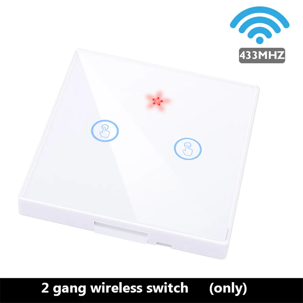2 gang Switch WHITE SMATRUL Tuya Smart Life APP WiFi сенсорный выключатель светильник RF 433 МГц настенный DIY релейный таймер модуль Google Home Amazon Alexa 110 В 220 В 10A - Цвет: 2 gang Switch WHITE