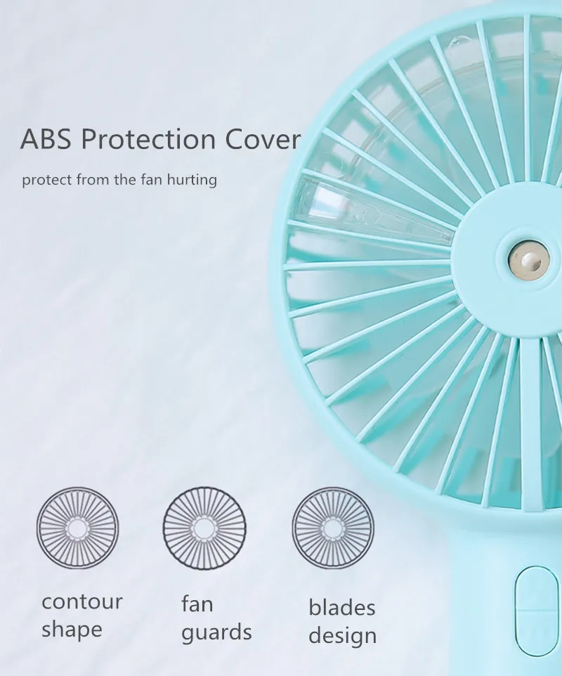 Новый портативный вентилятор для распыления 2000 мА/ч перезаряжаемая батарея USB