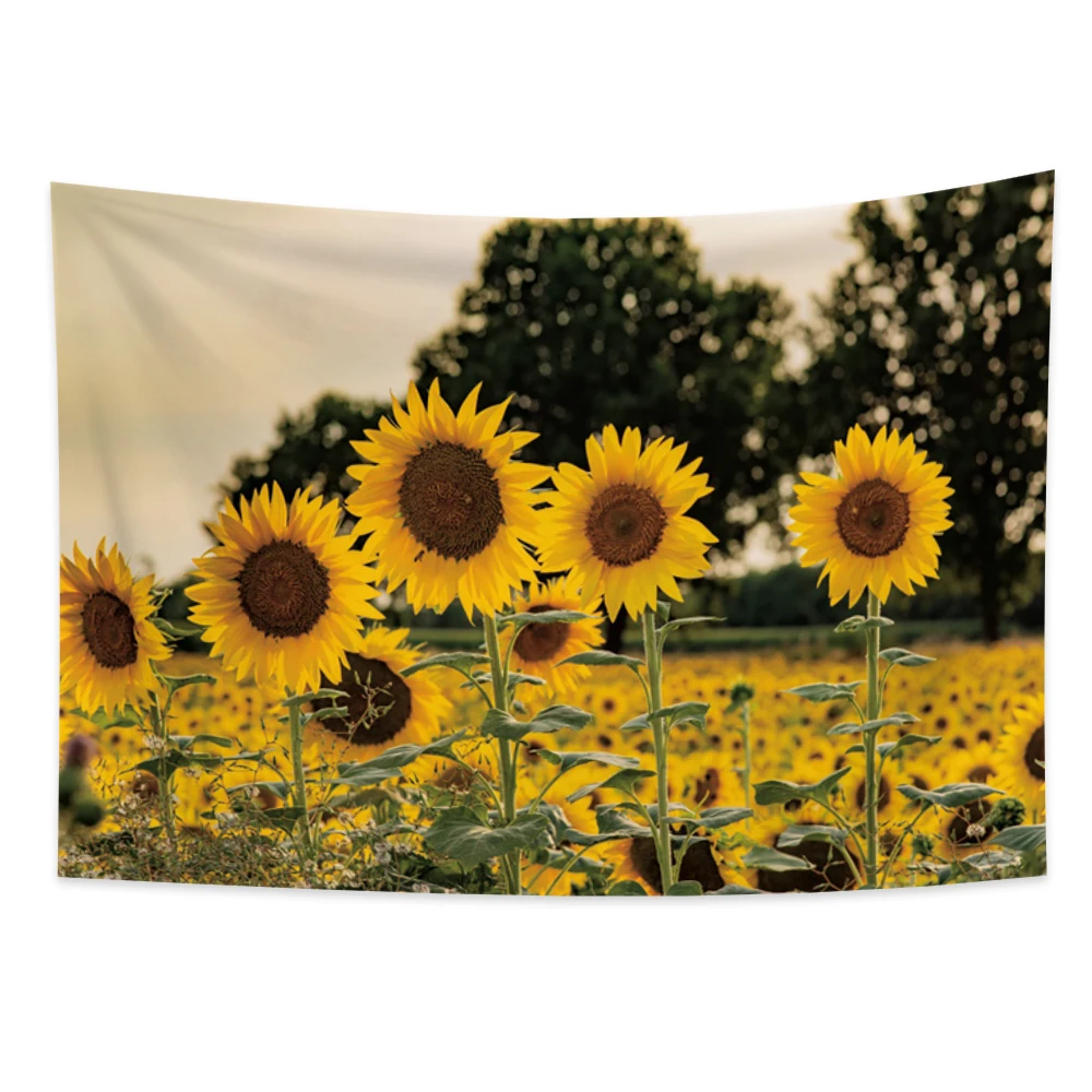 

fashion tapestry sunflower Tropical plant printing tapestry Wall-hung polyester thin pastoral landscape sofa towel blanket