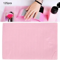 125 pcs pink nail table mat disposable waterproof semi permanent makeup accessories office beauty salon practice manicures tools