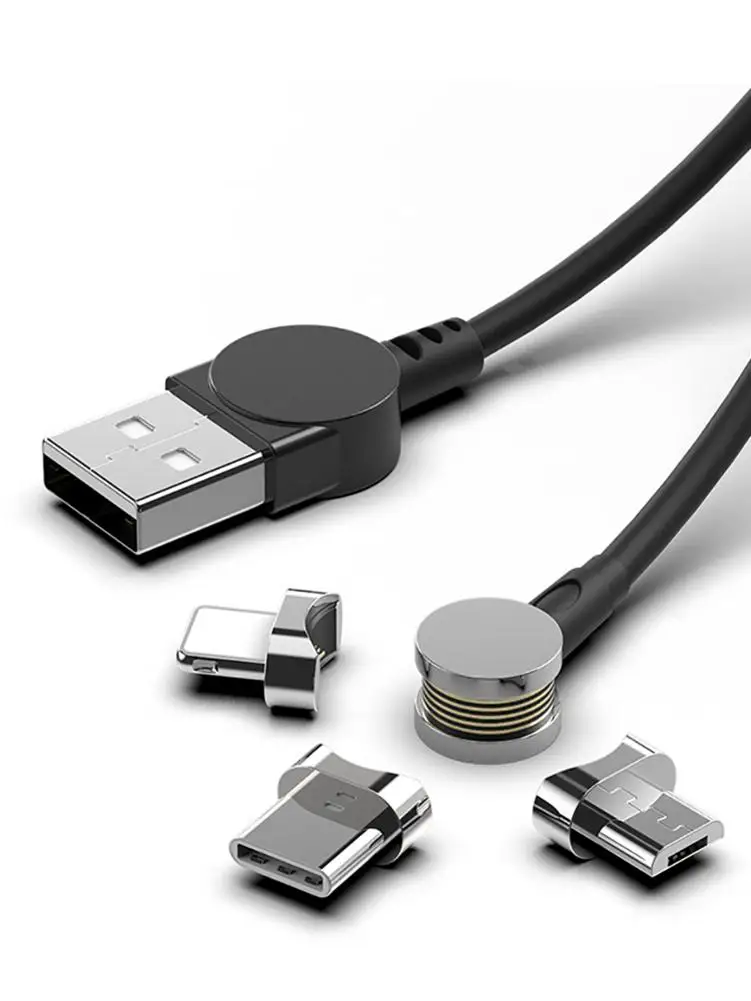1 м Магнитный зарядный кабель Micro USB и Type C 3 в 180 градусов прямоугольный для