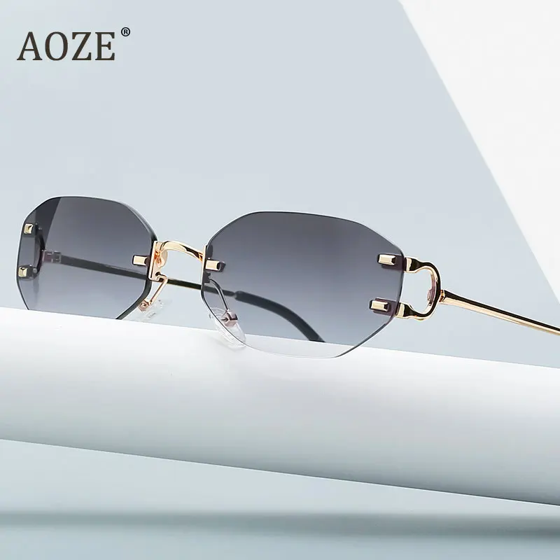 

2021 new Mode KÃ¼hlen Einzigartige Randlose Stil Nieten Sonnenbrille Vintage Frauen ins Marke Design Sonnenbrille Oculos De Sol