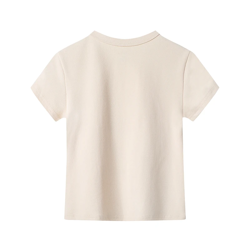 

Slim Girls Soft Cotton O Neck Vintage T-shirt 2021 Summer Fashion Ladies Casual Women Western Denim High Waist T-shirt