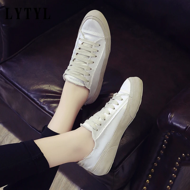 

Koovan Women's Sneakers 2021 Satin Silk Strap White Shoes New Style Scrub Casual Shoes Women's Shoes Fashion B20-820
