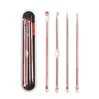 4 шт.компл. из розового золота, экстрактор акне, для удаления набор инструментов для удаления черных точек-прибор для удаления прыщей прыщи иглы Лечение Уход за кожей лица Уход за кожей