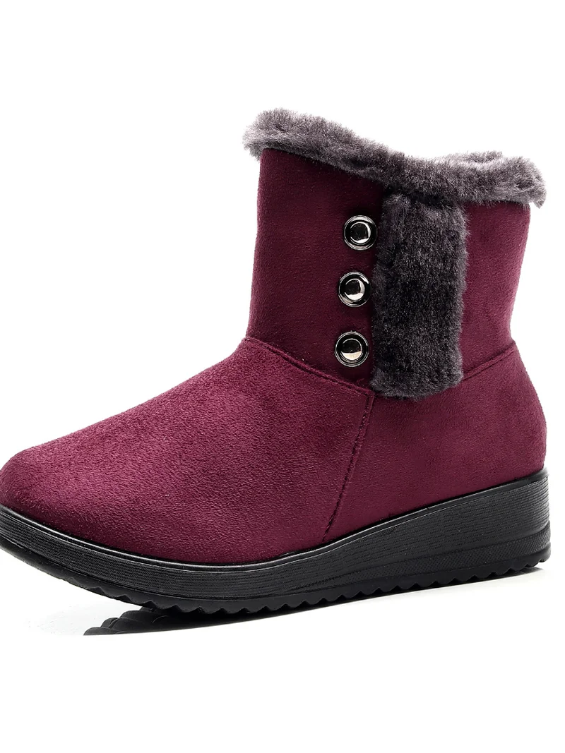 

Big Size Women Winter Snow Boots 2021 Warm Woman Shoes High Top Zipper Plush Ankle Boots Ladies For Old People Classic Fashion
