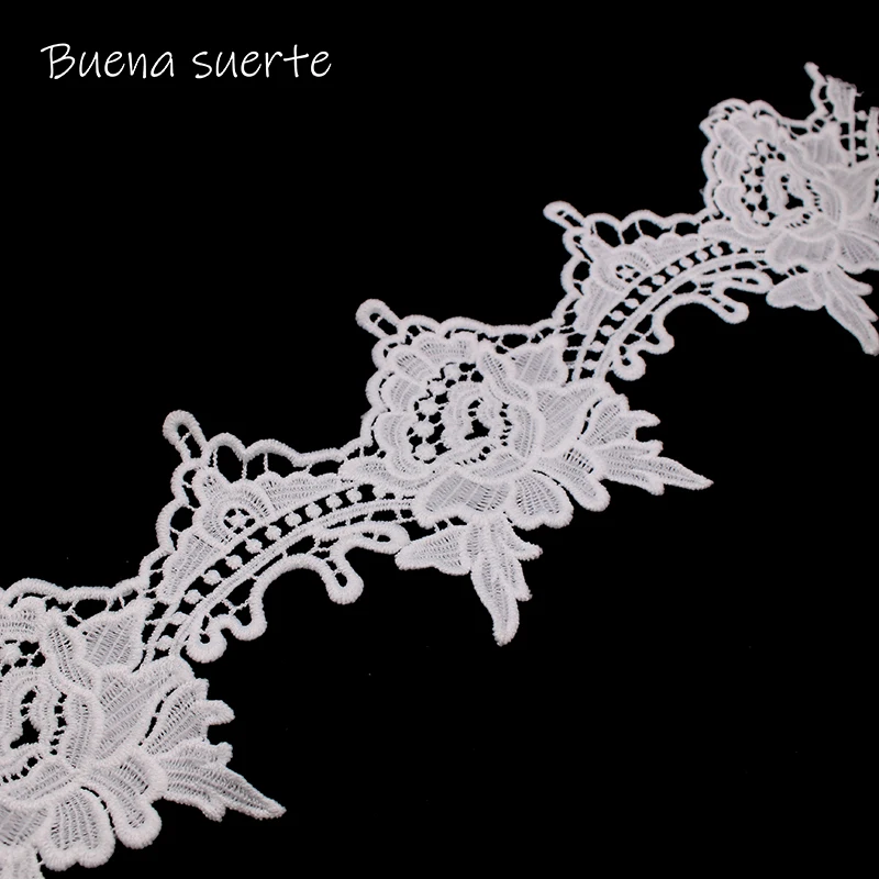 1 Yard White Embroidered Lace Edge Trim Ribbon Applique DIY Sewing Craft Crochet Fabric Edging Trimmings Vintage Wedding Dress | Дом и сад