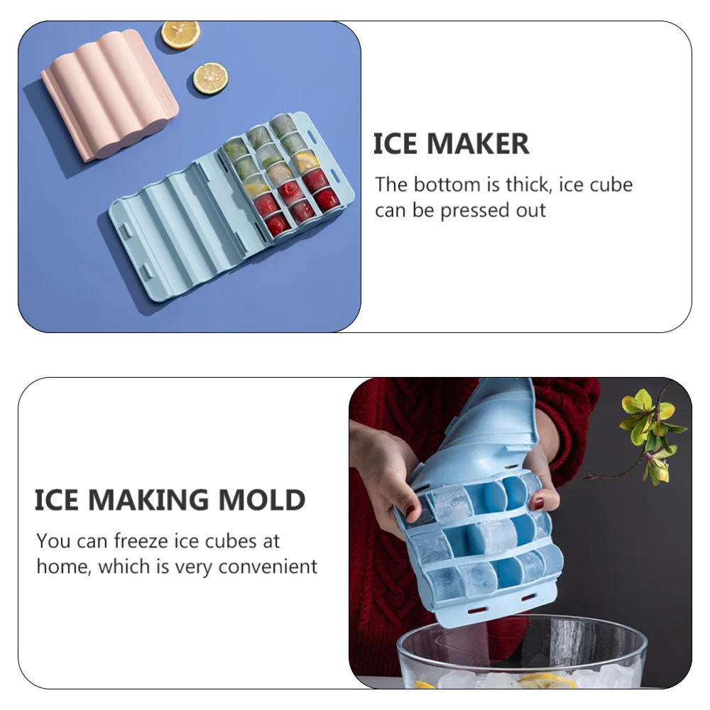 

1Pc Household Wave Ice Making Mold Dessert Shop Ice Box Ice Cube Tray with Lid