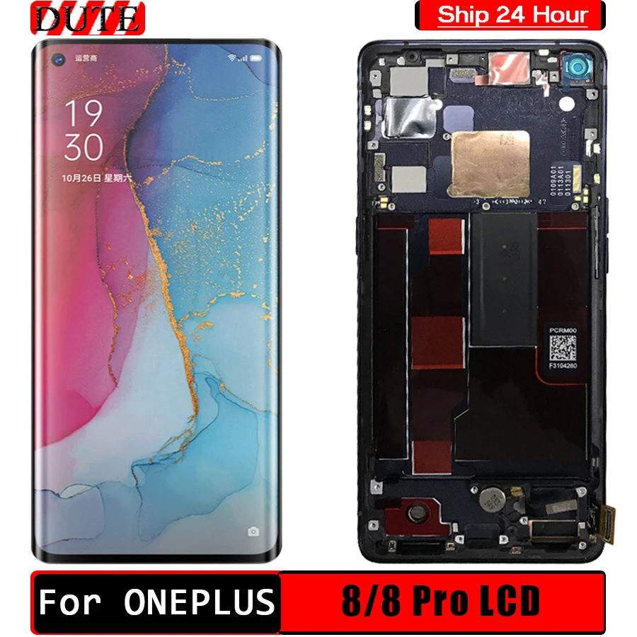 

AMOLED для OnePlus 8 Pro, ЖК-экран, ЖК-дисплей, сенсорная панель, дигитайзер OnePlus8, Новые запасные части One Plus 8, ЖК-части