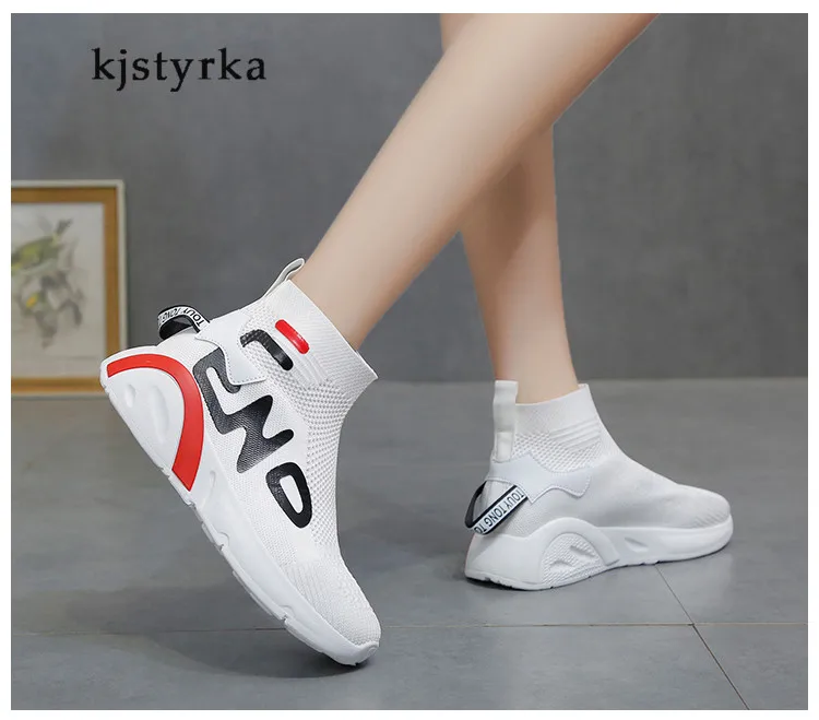 Kjstyrka/ г. стиль, zapatos mujer, брендовые высокие топы из сетчатого материала, женские нескользящие разноцветные корзины