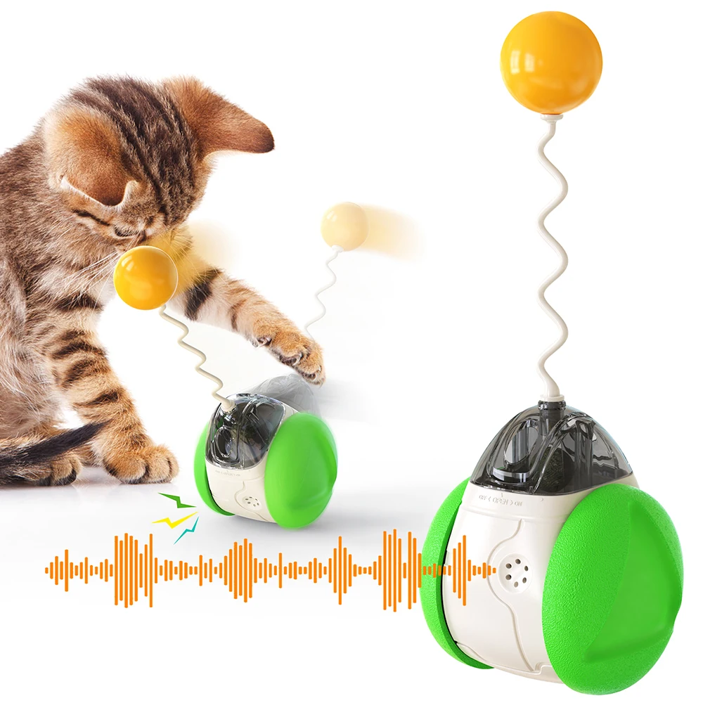 

BIEMLERFN Cat Toy Tumbler Interactive Squeak Turntable Swing Balance Body Fun Baseball Interactive Toy Catnip Ball Toy for Cat