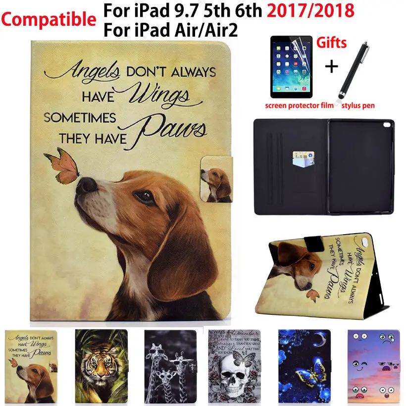 Детский Чехол для iPad 9 7 6 го 5 поколения чехол 2017 2018 Air 2 чехлы мультяшная собака