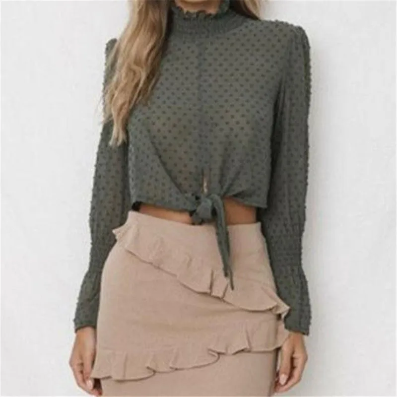 New Women Blouse Boho Beach Autumn Tops Long Sleeve Floral Shirt Polka Dot Harajuku Loose Tumblr Elegant Blusas Femininas | Женская