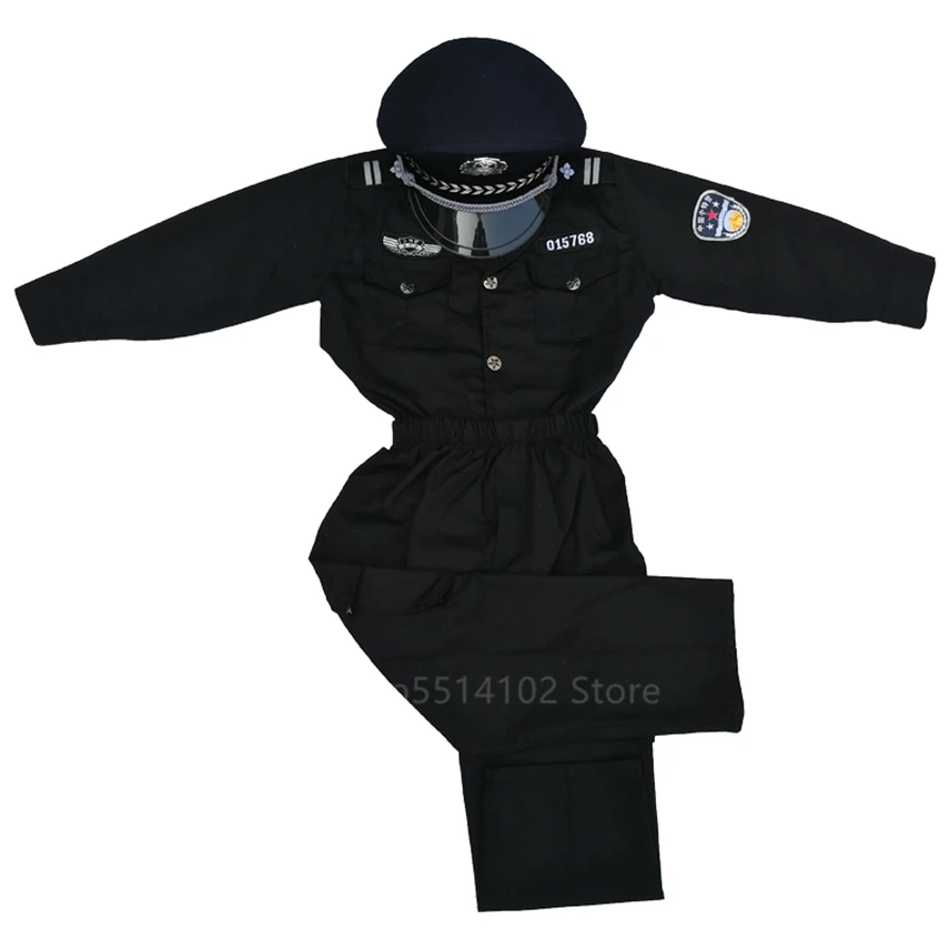2020 Детские костюмы для косплея офицера дорожной полиции мальчиков и девочек