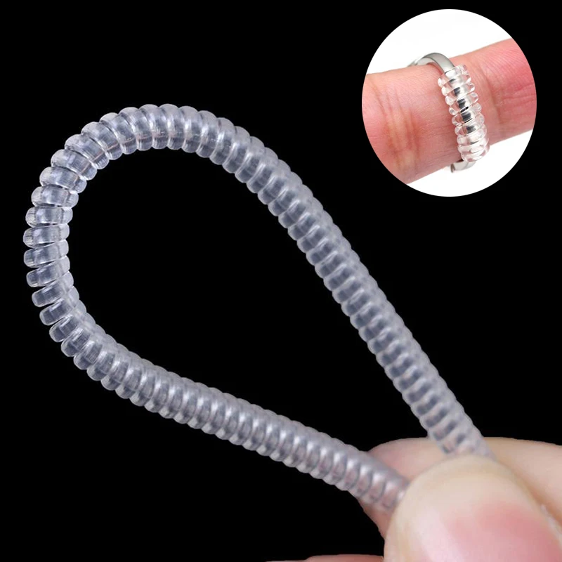 

Invisible Spiral Tightener Ring Size Adjuster Shell hard Sheath Compactor,For Loose Ring Jewelry
