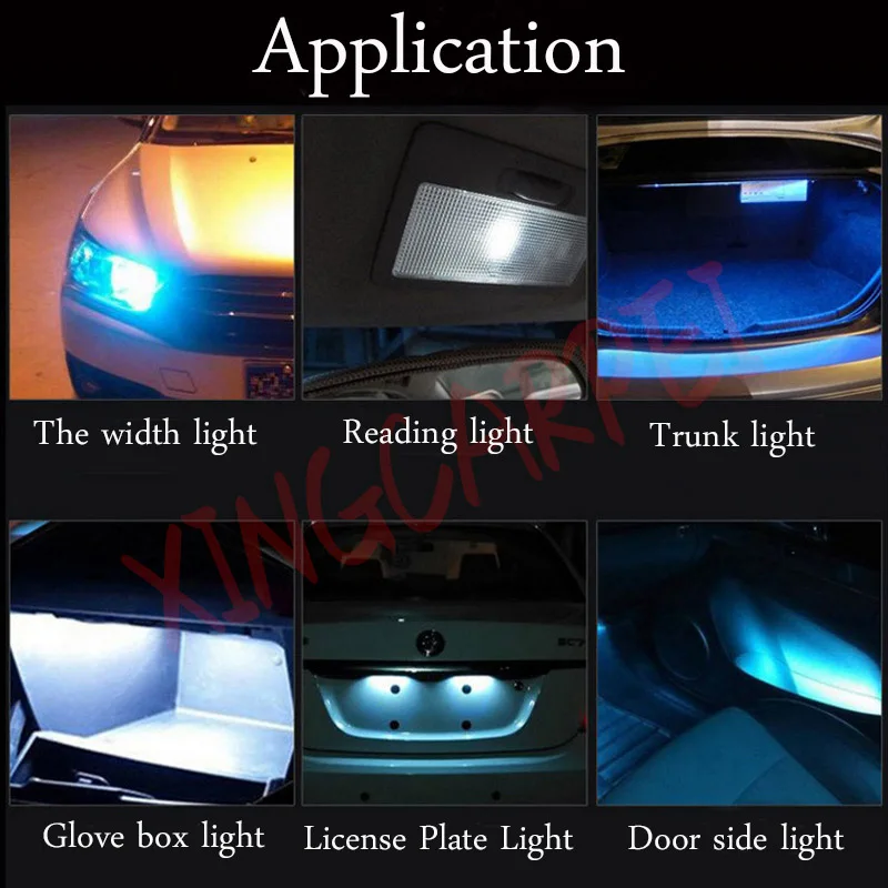 4 шт. W5W Автомобильная светодиодная лампа T10 3030 2SMD автомобисветильник 168 194 Для
