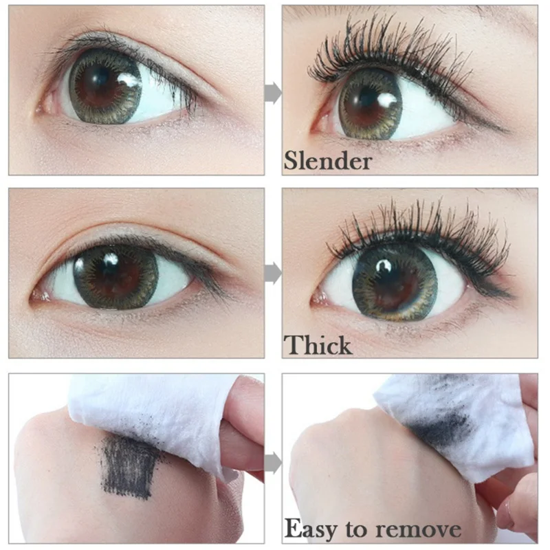 Длинная черная тушь для ресниц водоСТОЙКАЯ легко окрашиваемая естественная