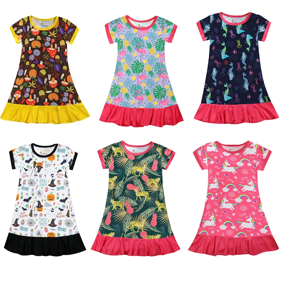

Girls Newest Summer Toddler Girls Dresses Clothes Milk Silk Homewear Dress Design Kids Casual Costume For 3-10 Years
