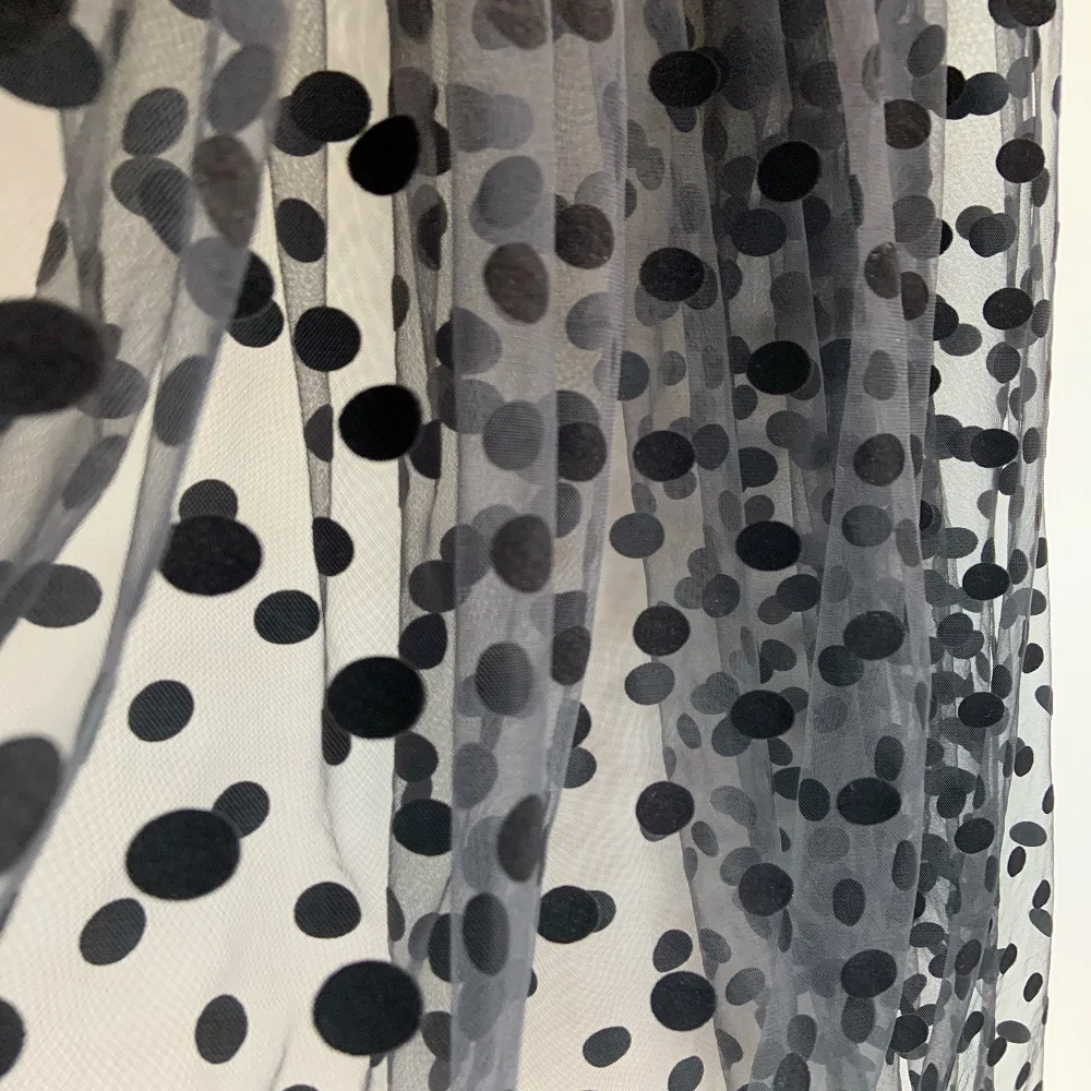 2020 Новое поступление 5 ярдов черная Тюлевая кружевная ткань в черный горошек