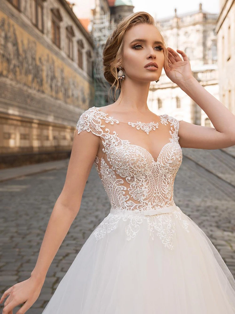 

BAZIIINGAAA Simple Wedding Dress Lace Little Beading Strapless Dress Luxury Wedding Gowns Bridal Can Be Washed Bride Dresses