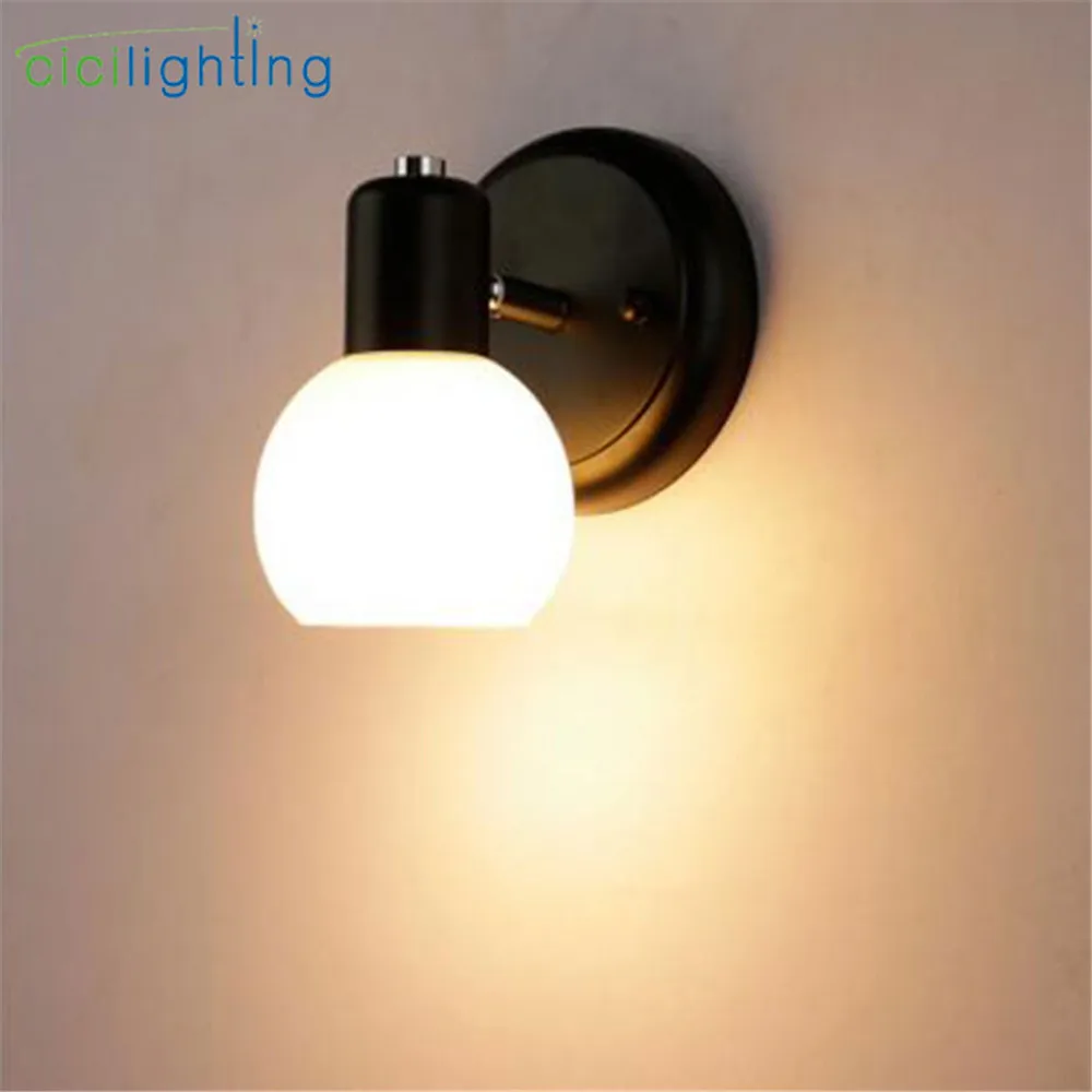 1-light Современный европейский черный зеркальный светильник светодиодный для ванной туалетной комнаты настенный светильник стеклянный абажур E14 шкаф зеркальный светильник ing luz - Цвет абажура: 1-light