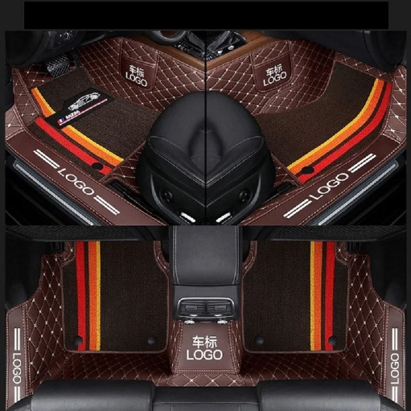 

Custom Fit Car Floor Mats accessories interior ECO Material For Specific Car Full set with Logo Left Right Hand Drive Red