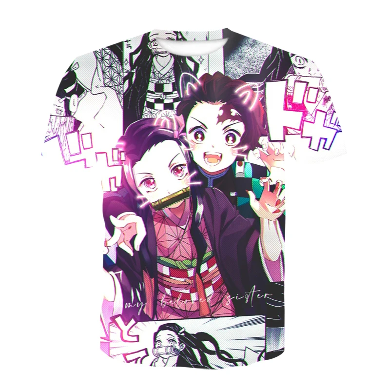 

The Latest Summer 2021 Anime Demon Slayer T-shirt Men/women 3D Cool Print Men's Short Top 0-neck Casual Women 3D T-shirt