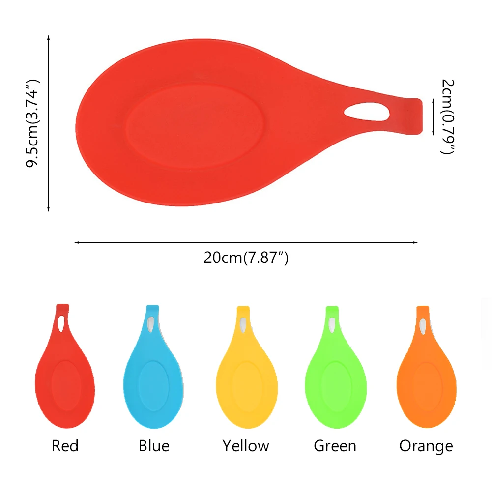

Cook High Rest Kitchen Heat Resistant Insulation Saucers Tidy Holder Utensils Rest Silicone Spoon Multipurpose Food Grade Tool