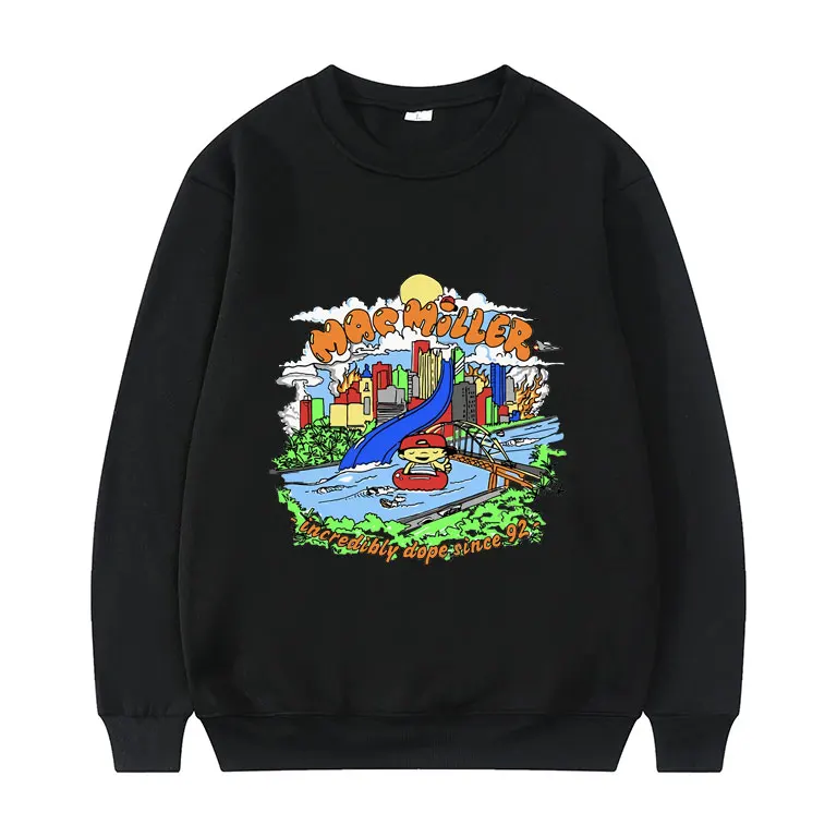 

Hip Hop Rapper Play Ground Sweatshirt Mens Oversized Pullover Men Women Fashion Classic Black Sweatshirts Round Neck Pullovers