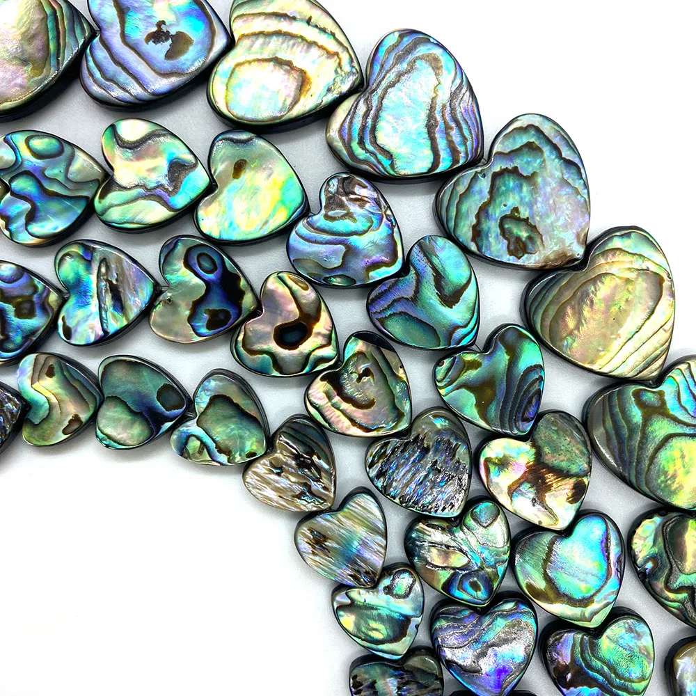 Natural Abalone Shell Beads 15mm Love Horizontal Punch Charm for Women DIY Making Bracelets Necklaces Earrings Accessories | Украшения и