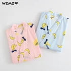 Длинная ночная рубашка, из 100% хлопка, в японском и корейском стиле, тонкая, весна-лето