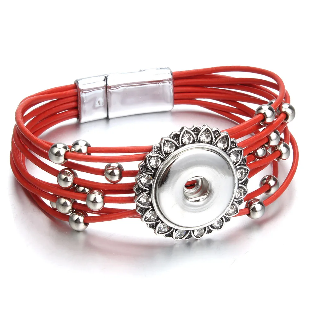 Новые ювелирные изделия с защелкой магнит пряжка ПУ кожа Pulseras 18 мм металлические