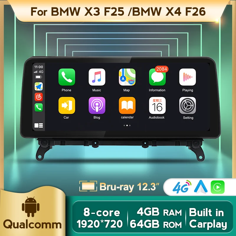 MEKEDE 8Core CPU 4G+64G Android 10 Car Multimedia Player for BMW X3 F25 X4 F26 2011-2018 Auto Radio GPS Stereo CarPlay Audio | Автомобили