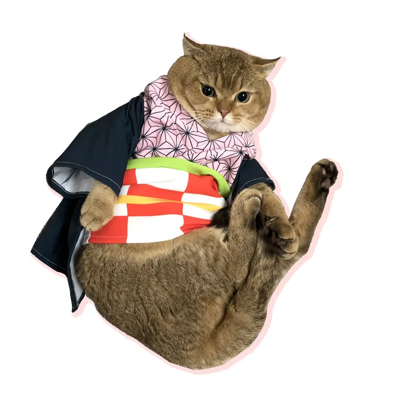 

Cosplay Anime Demon Slayer Kimetsu No Yaiba Cats Kamado Tanjirou Cape Costumes Full Sets Agatsuma Zenitsu Orange Cape Suits