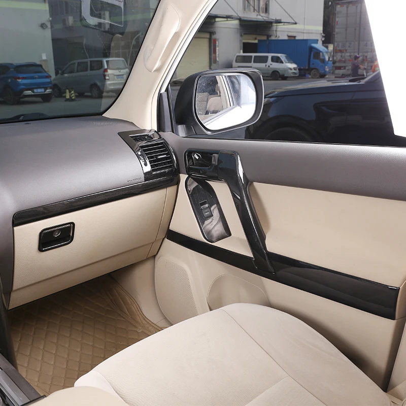 Для Toyota Land Cruiser Prado FJ150 150 2010-2019 черное дерево отделка интерьера автомобиля
