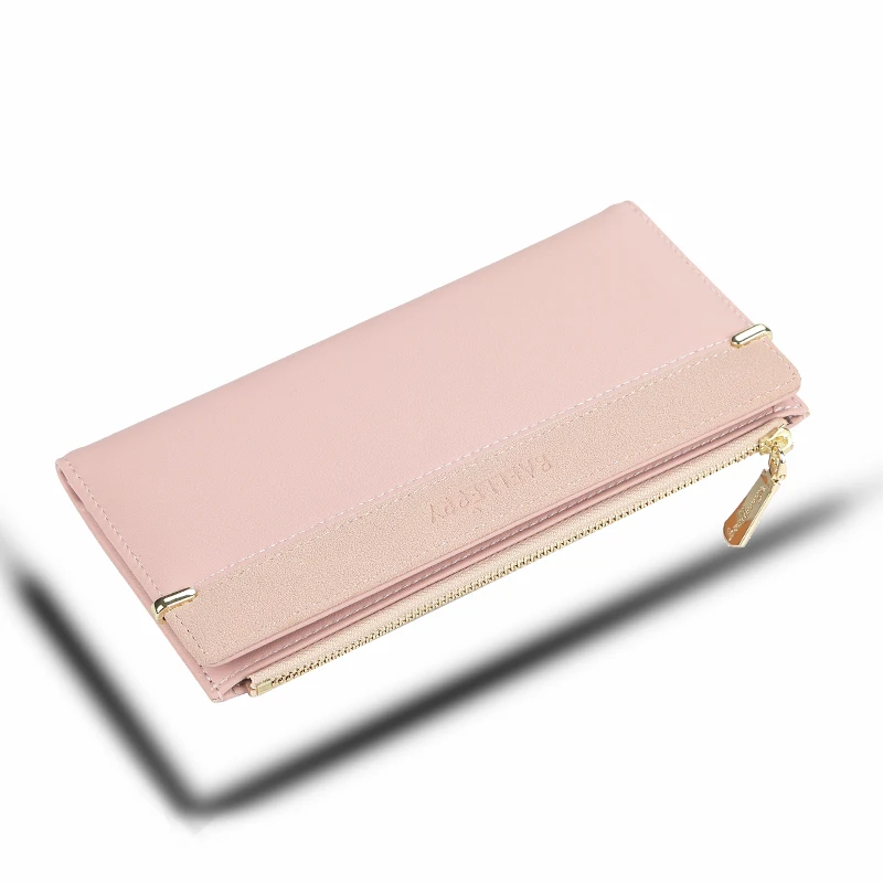 Женские кошельки простые на молнии кошелек карманный длинный клатч мягкая