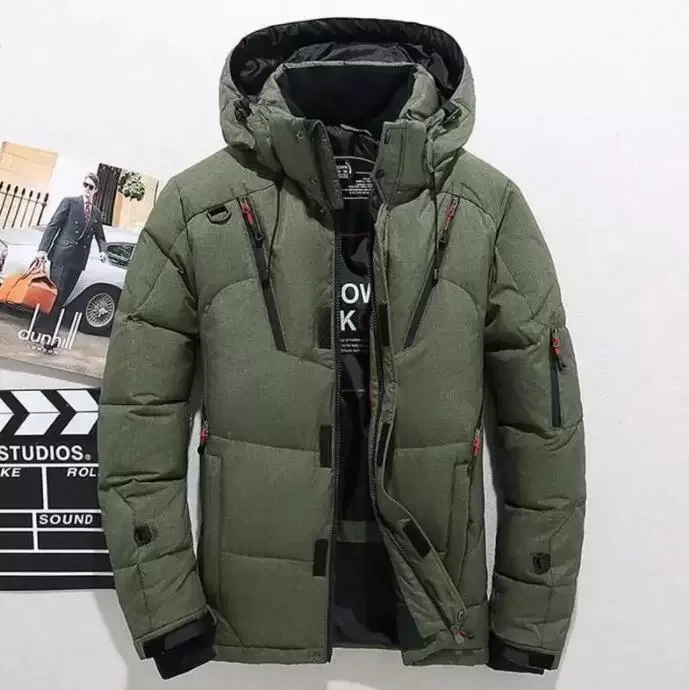 Men Down High Quality Thick Warm Winter Jacket Hooded Thicken Duck Parka Coat Casual Slim Overcoat With Many Pockets Mens 210907