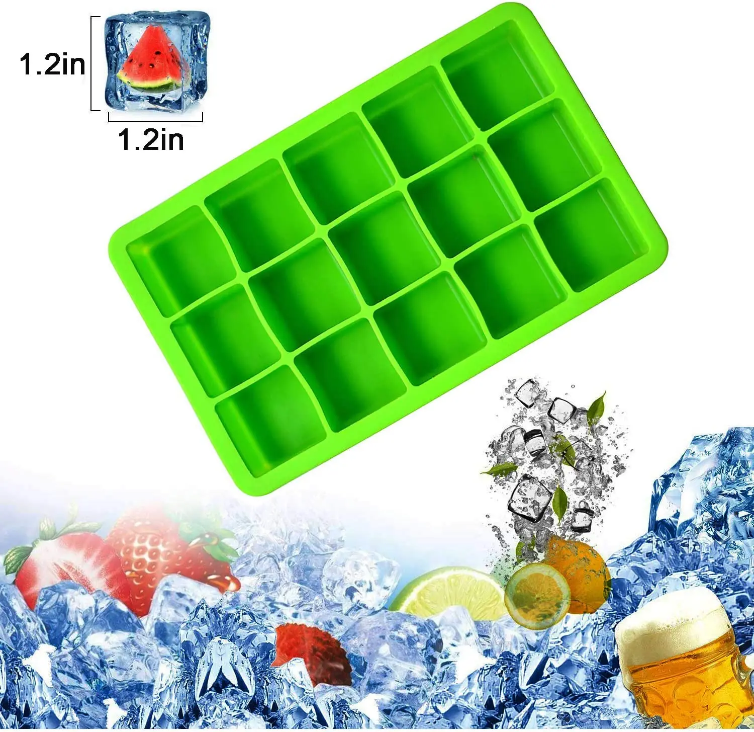 Ice Tray силиконовая форма льда Cube 1.25IN Square аксессуары для кухонного бара | Дом и сад