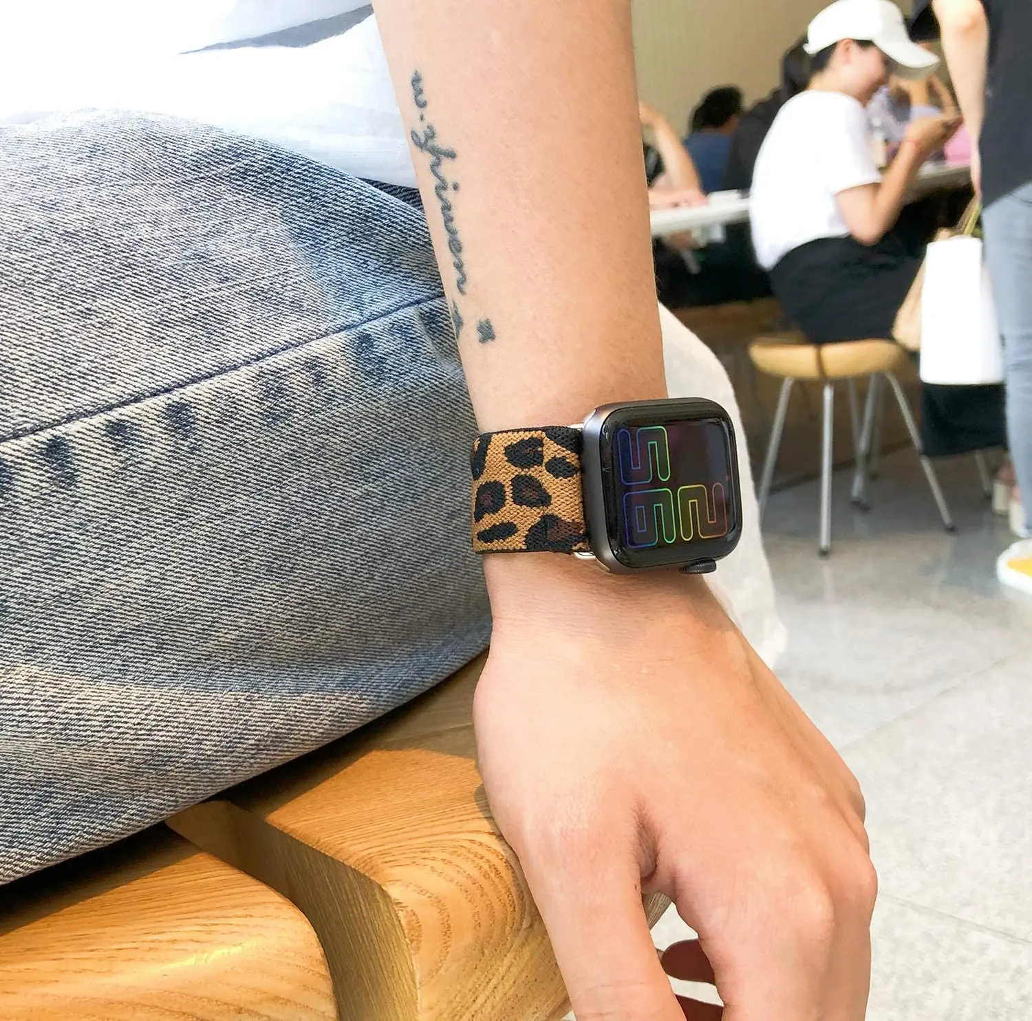 Ремешок для Apple watch band 40 мм 38 41 45 44 42 эластичный богемный Браслет-петля соло iWatch series