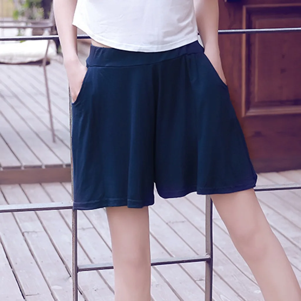 Летние женские шорты с высокой талией для йоги мешковатые спортивные бега