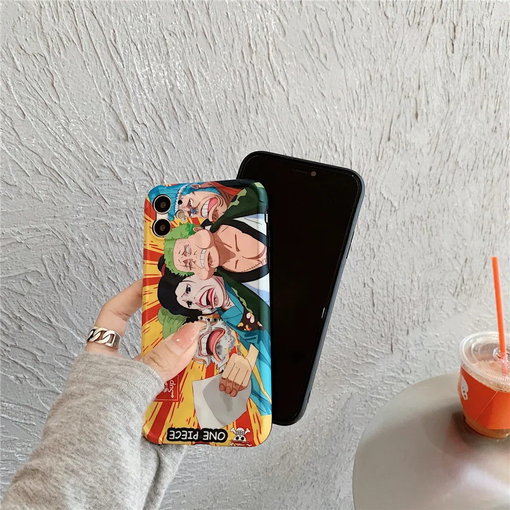 Manga Roronoa Zoro Case for iPhone 12 11 pro 7 8 plus X XS Max XR phone cases OP Japan Anime Luffy Ace TPU IMD back cover Coque | Мобильные