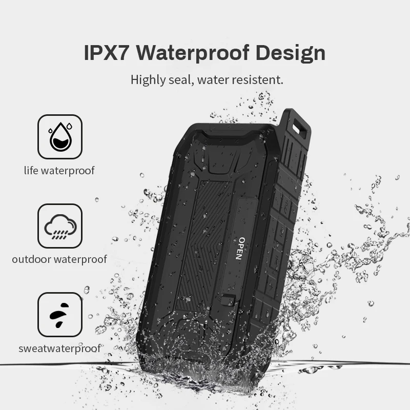 Открытый IPX7 водонепроницаемый Bluetooth динамик Портативный беспроводной звуковой