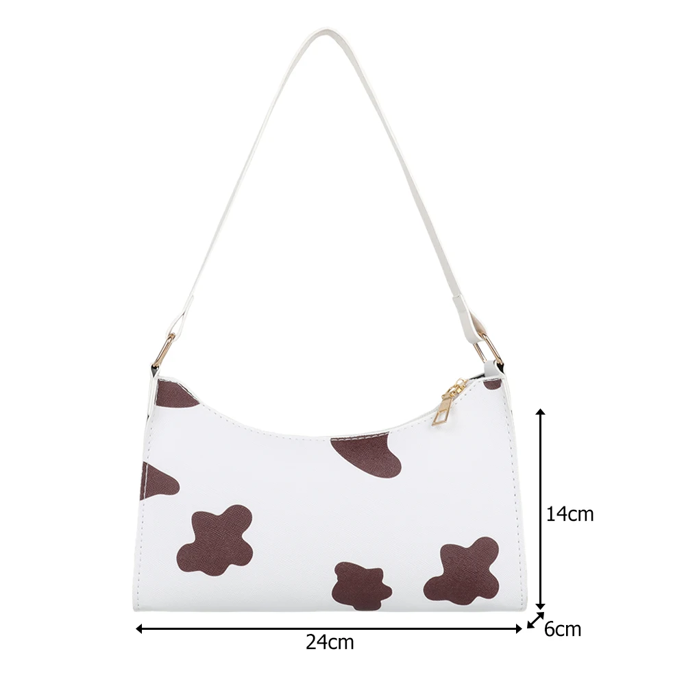 

Fashion Cow Print Printed Women Handbags Casual Portable Underarm Tote Pouch Female Travel Daily Shoulder Shopping Clutches 2020