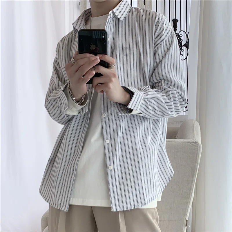 Мужская рубашка весна новый стиль INS тренд красивая повседневная с длинным